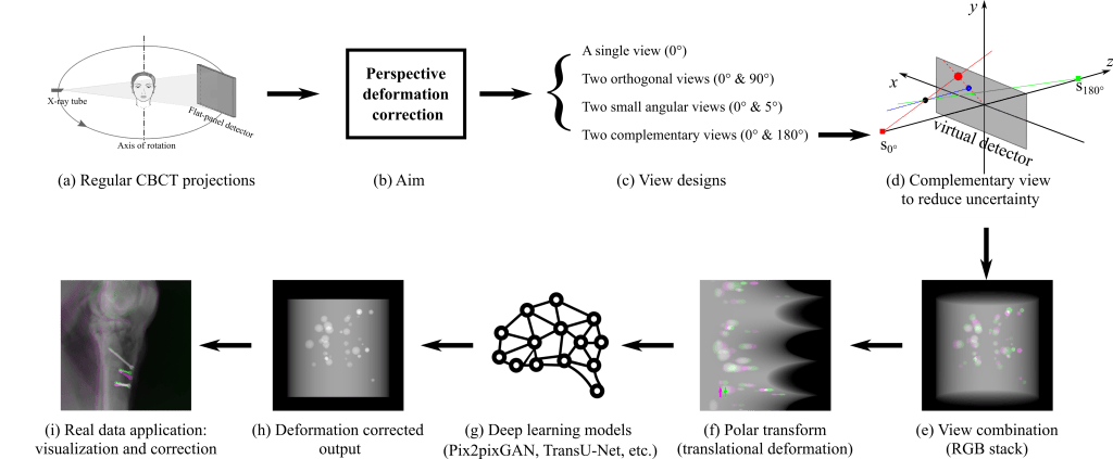 Deep Learning for Perspective Deformation Correction in Cone-Beam Computed Tomography